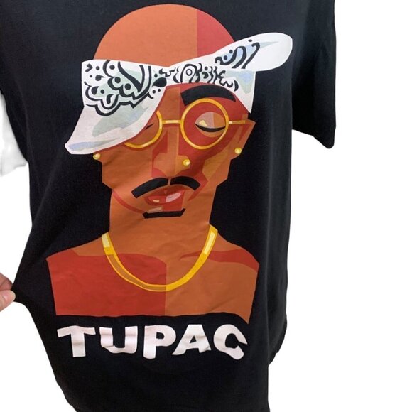 Cross Colors Women's Crewneck T-Shirt Tupac Shakur Graphic Print Rap Hip Hop - Picture 3 of 6